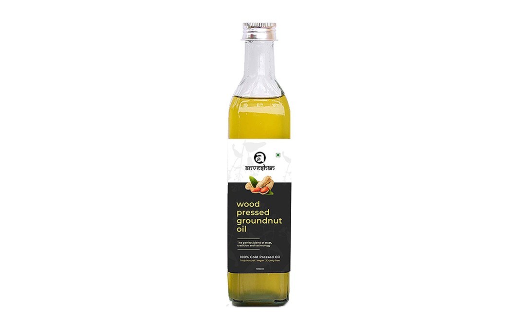 Anveshan Wood Pressed Groundnut Oil    Plastic Bottle  1000 millilitre